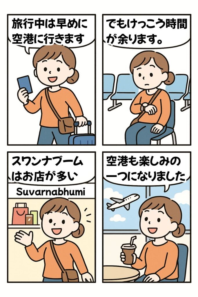 空港も楽しみの一つになりました。の漫画