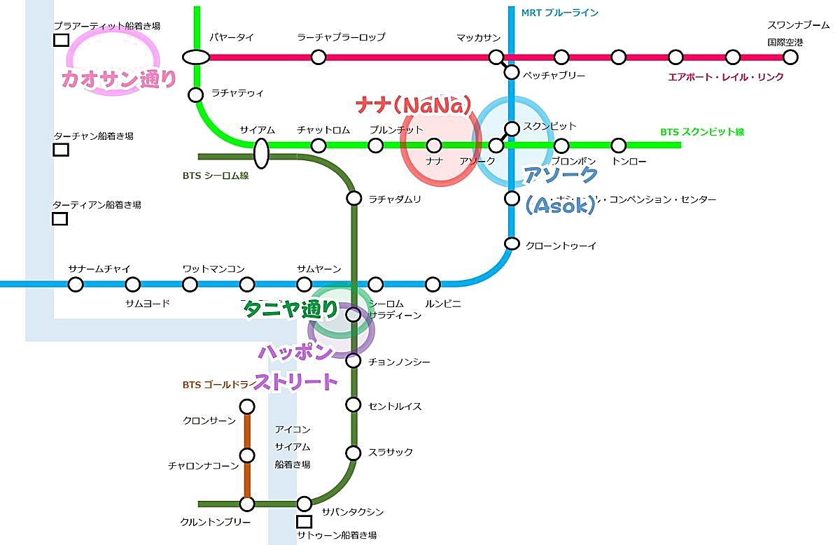 路線図と繁華街