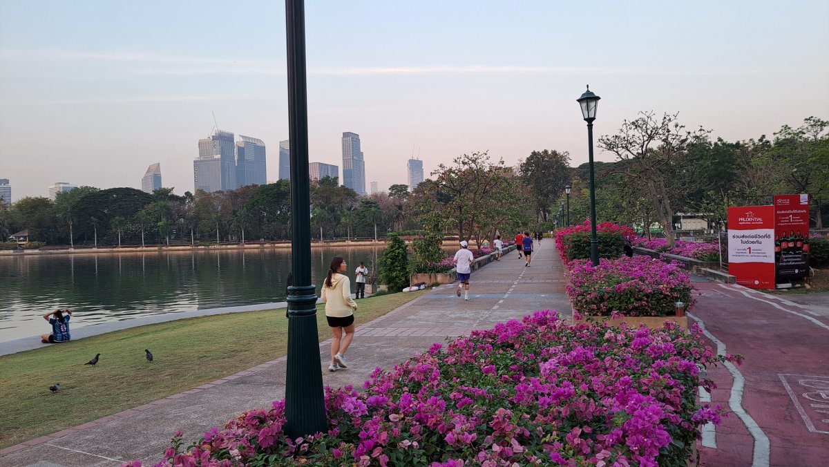 想像以上に大きい池とランニングコース