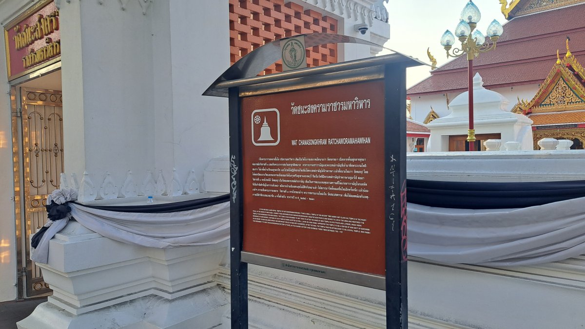 ワット・チャナソンクラームの看板