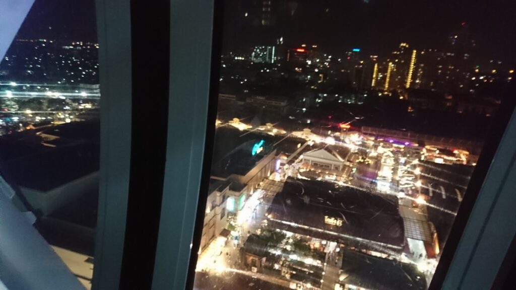 観覧車からみるASIATIQUEの夜景。