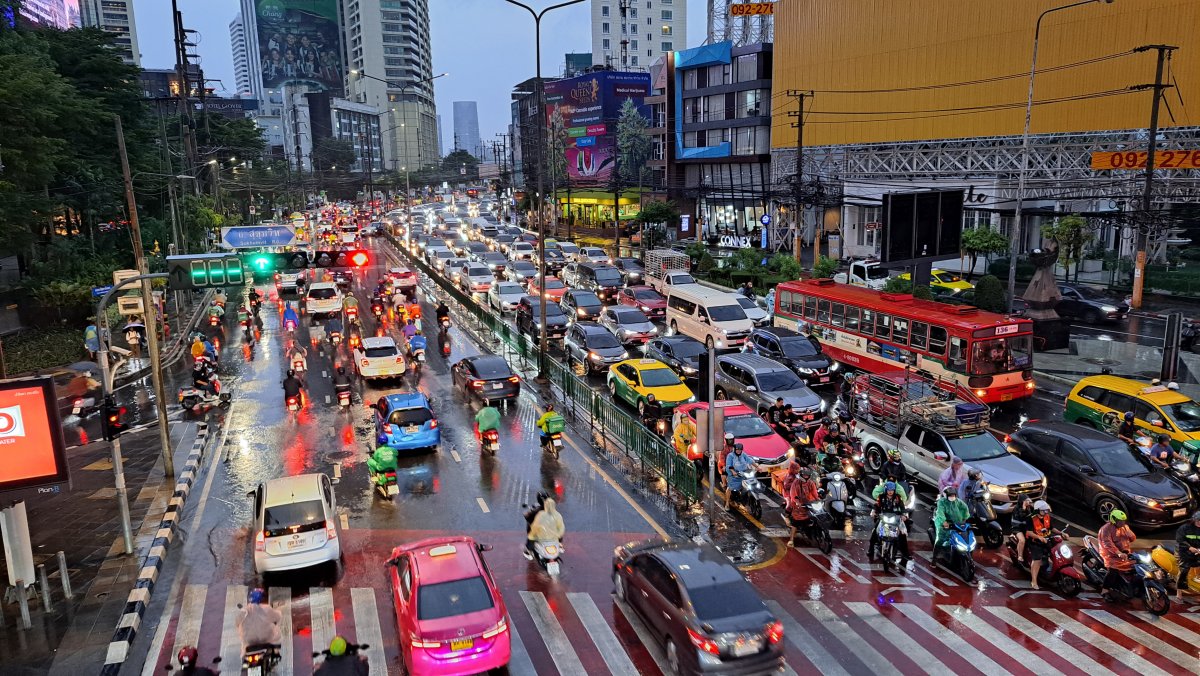 バンコクの主要道路の渋滞