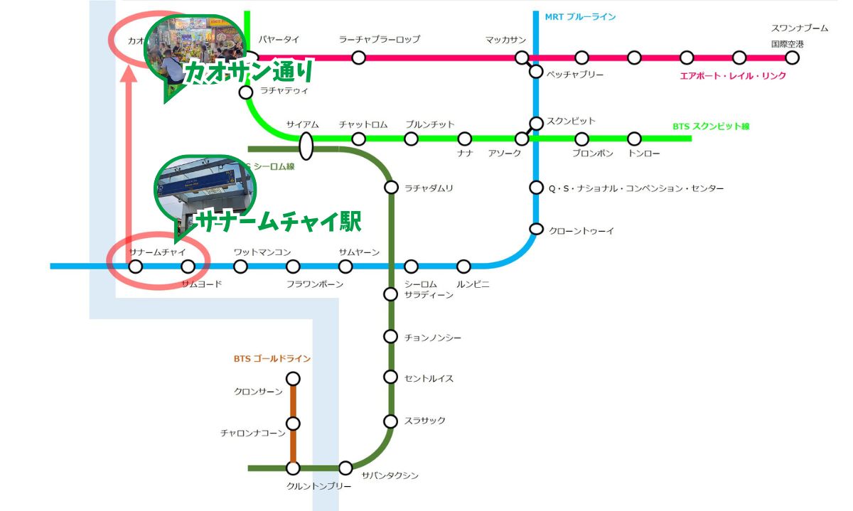 サナームチャイからカオサン通り